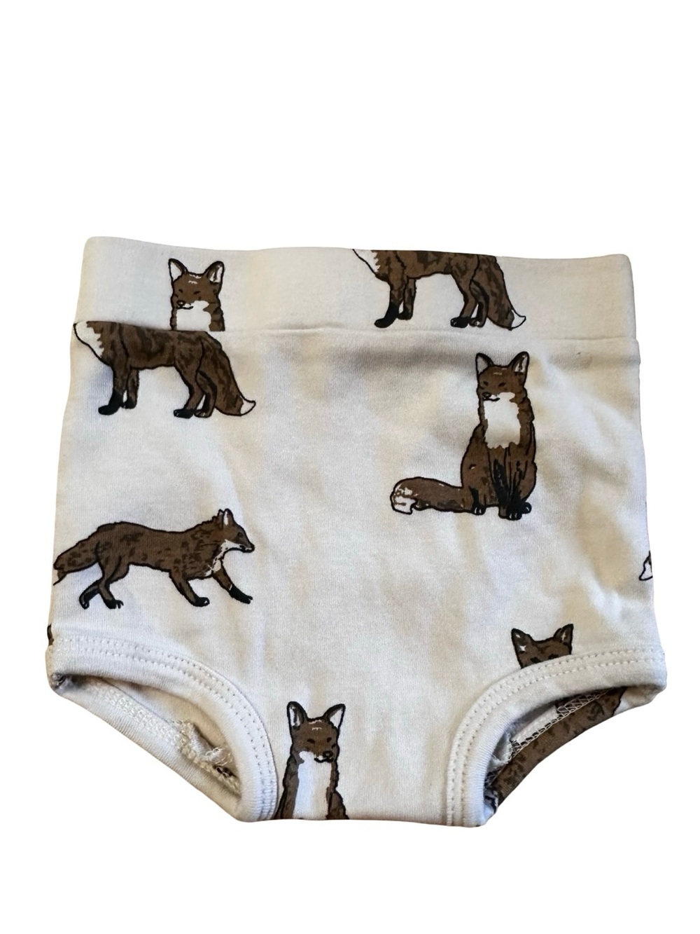 Kate Quinn Organic Cotton Baby Bloomers Fox Print 3-6 Months Diaper Cover